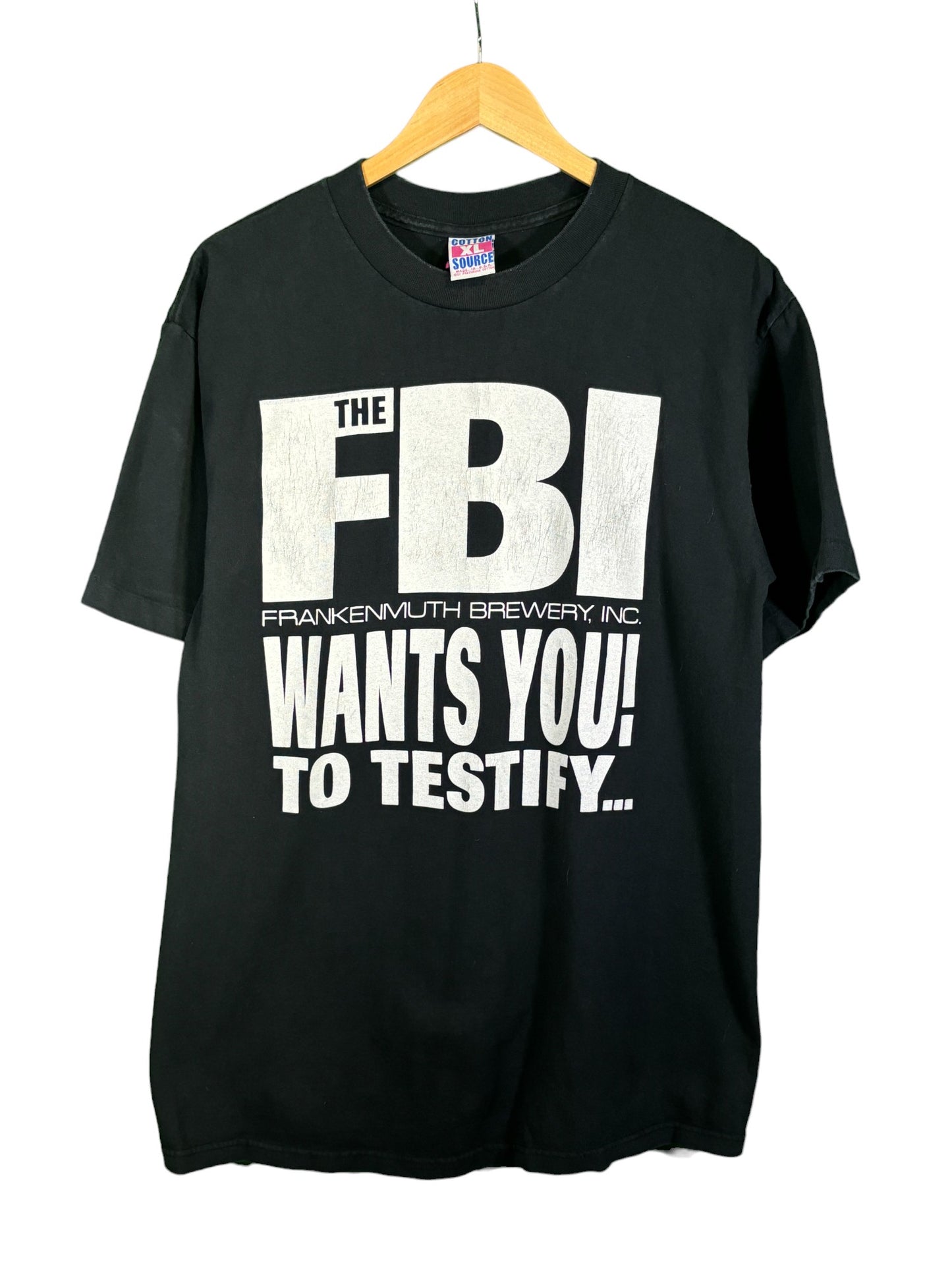 Vintage 90's FBI Testify Parody Brewery Promo Tee Size XL