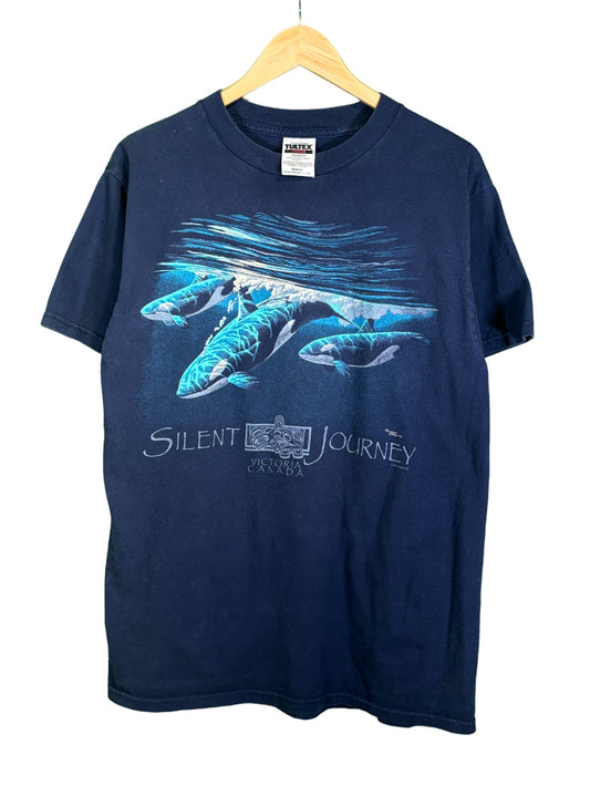 Vintage 90's Tultex Orca Silent Journey Nature Graphic Tee Size Medium