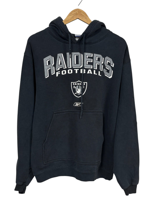Vintage 00's Reebok Oakland Raiders NFL Logo Hoodie Size Medium