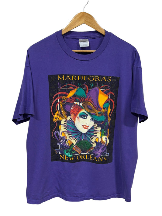 Vintage 90's New Orleans Mardi Gras Festival Graphic Tee Size XL
