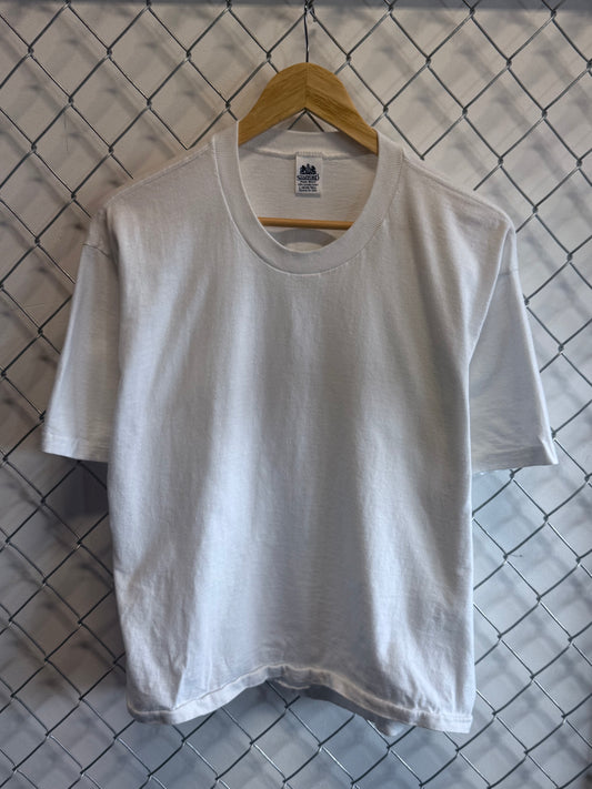 Vintage 90's Stafford Polo Shirt White Blank Tee Size Large