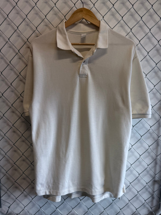 Vintage 90's White Polo Blank Shirt Size Large