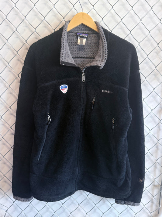 Vintage Patagonia Ski Instructors of America Black Fleece Jacket Size Large