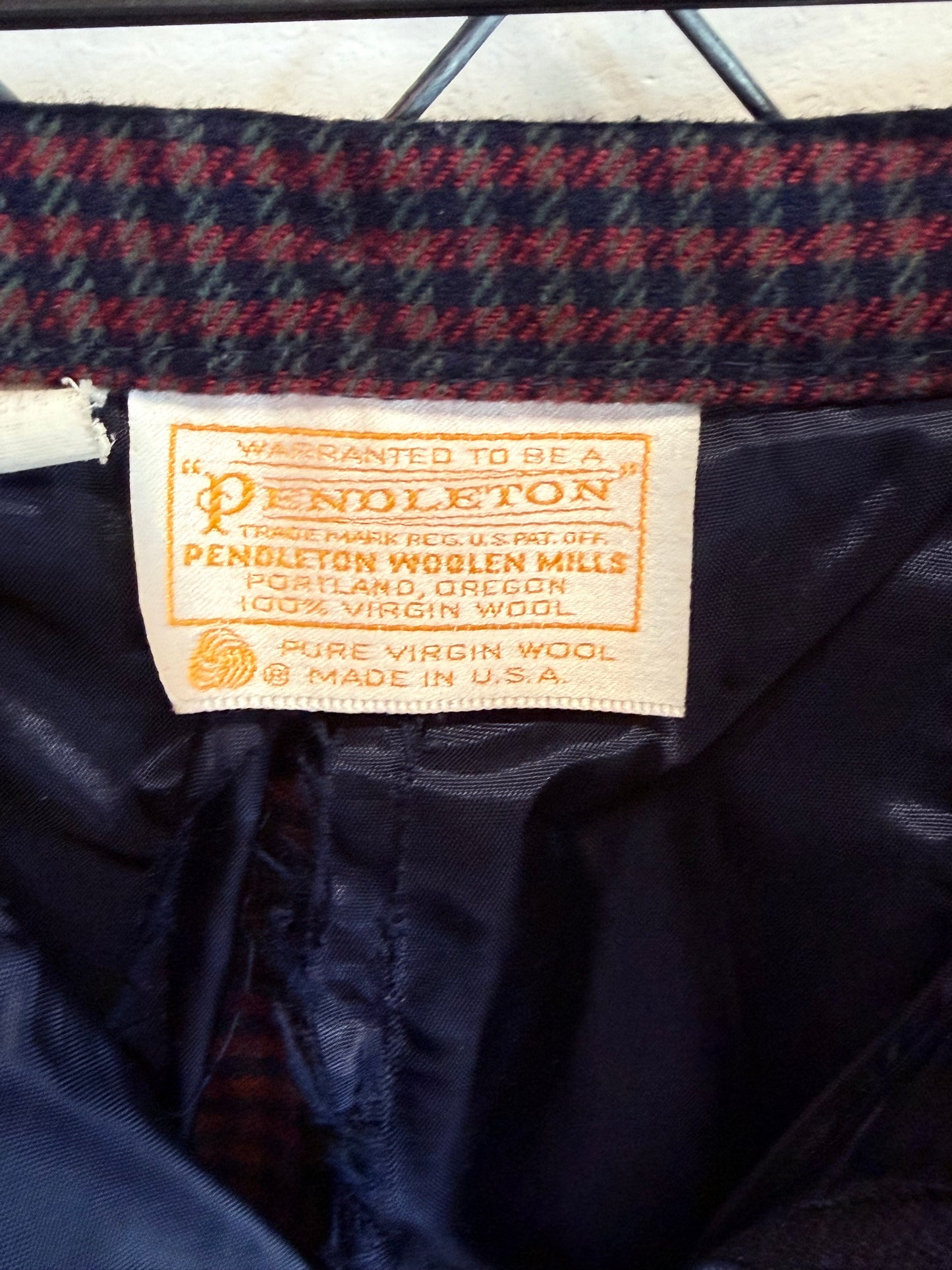 Vintage Pendleton Made in USA Checkered Trouser Pants Size 30x28