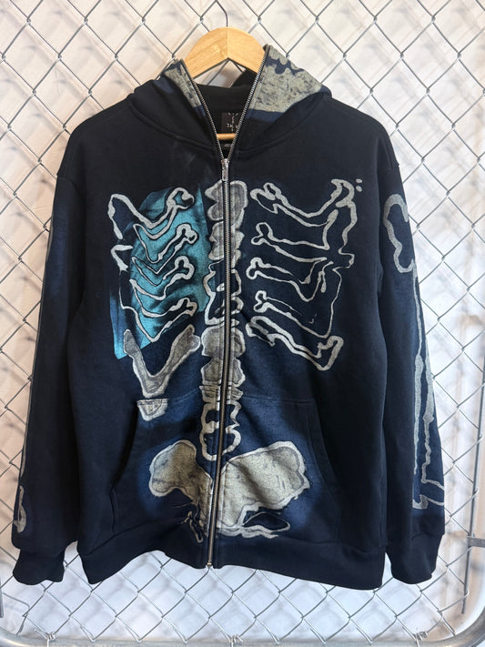Travis Scott x Fragment Full Zip Bones Hoodie Size Medium