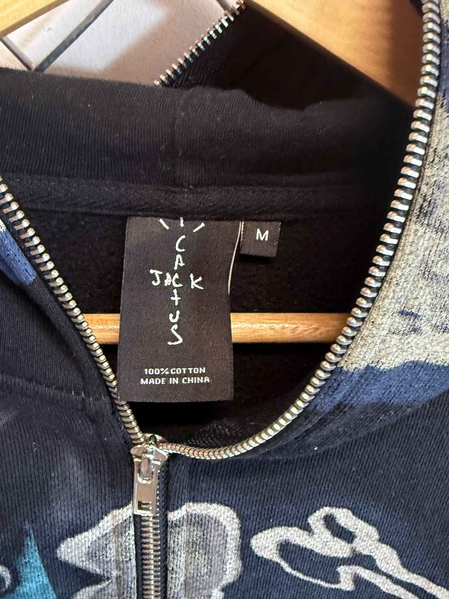 Travis Scott x Fragment Full Zip Bones Hoodie Size Medium