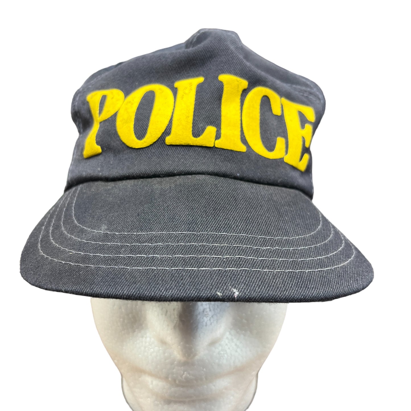 Vintage 80's Police Black Snapback Hat Made in USA