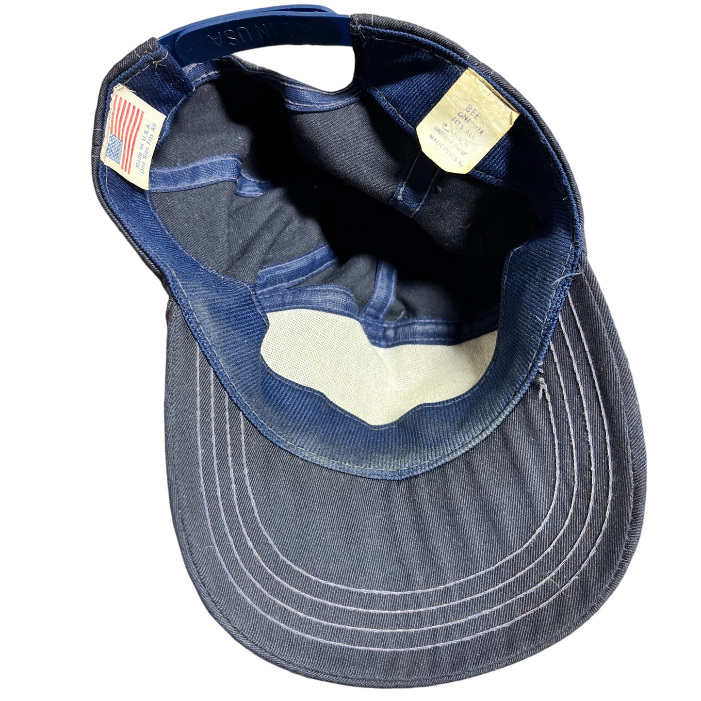 Vintage 80's Police Black Snapback Hat Made in USA