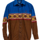 Vintage Wrangler South Western Pearl Snap Button Up Shirt Size Large