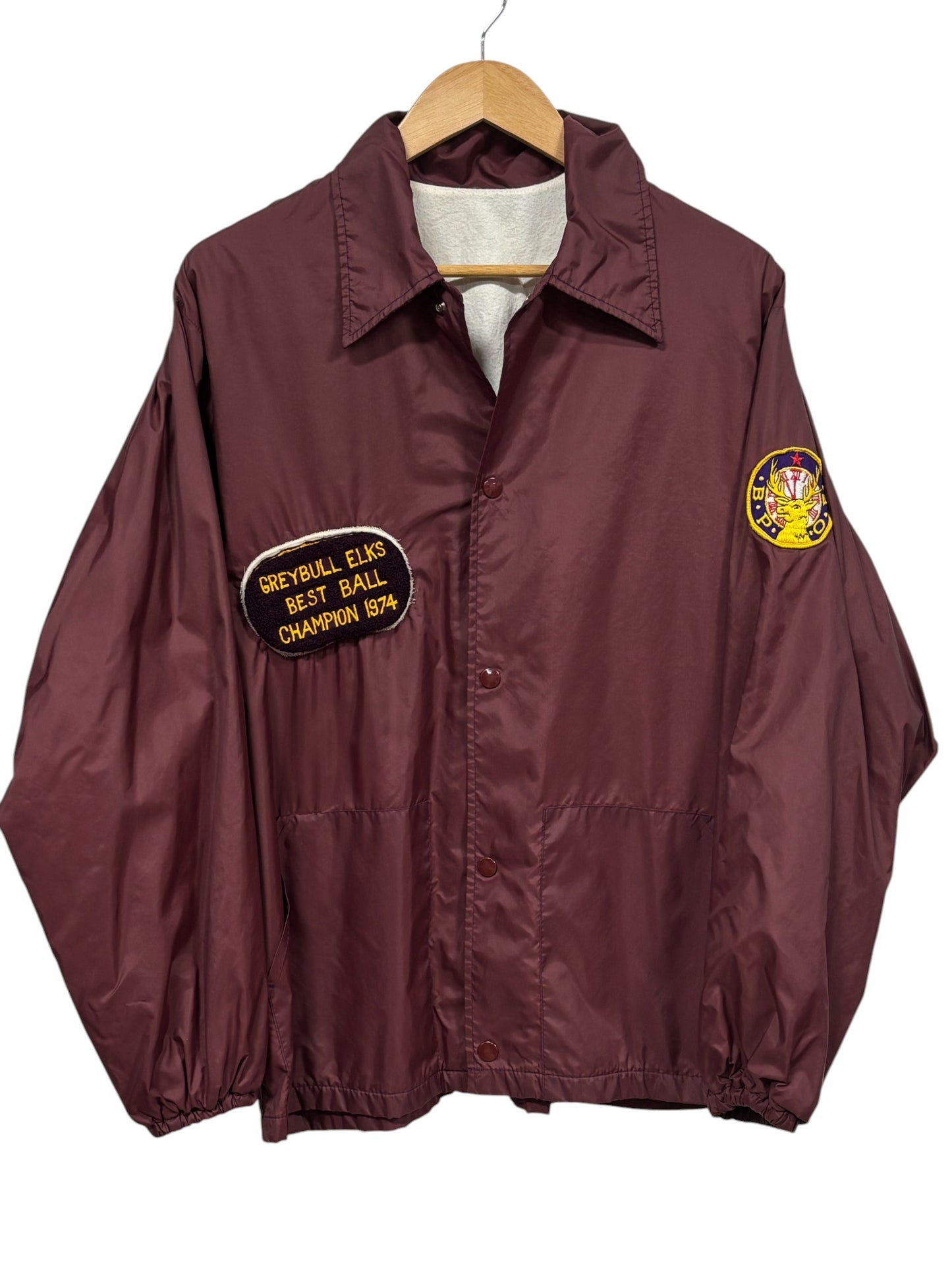 Vintage 70's Greybull Wyoming Elks Championship Coach Jacket Size Large
