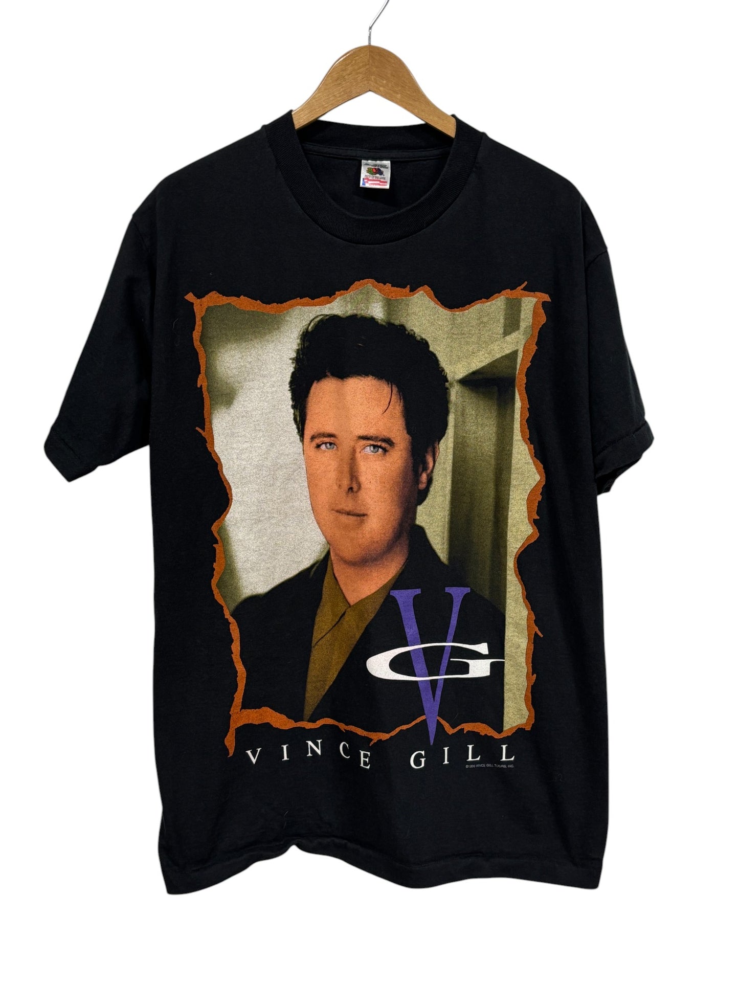 Vintage 90's Vince Gill Country Music Icon Portrait Graphic Tee Size XL