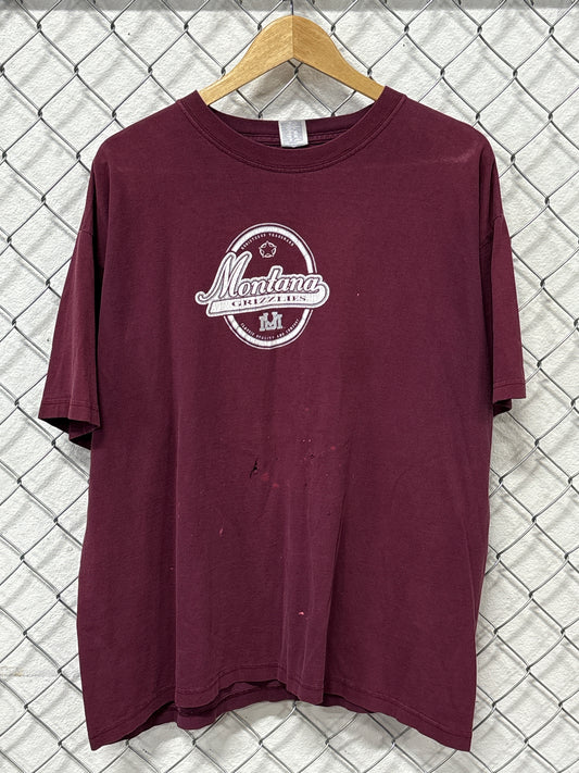 Vintage Thrashed Montana Grizzlies Graphic Tee Size XXL