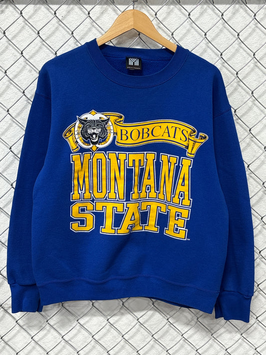 Vintage 90's Montana State University Bobcats Logo Sweater Size Large
