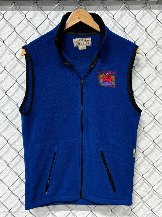 Vintage Y2K Billings Bulls Blue Fleece Vest Size Small