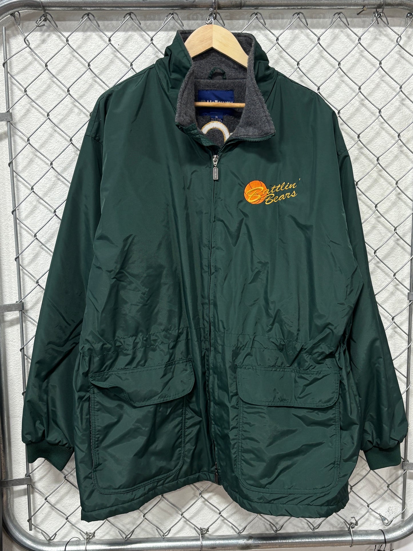 Vintage Rocky Mountain College Montana Green Zip Up Jacket Size XL
