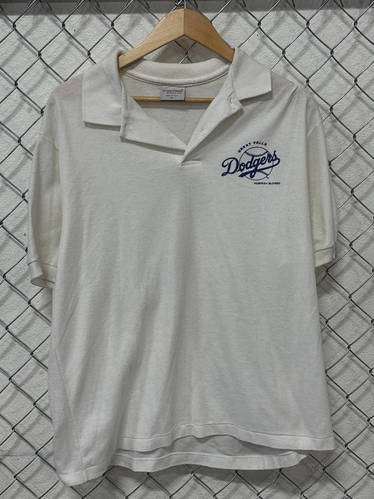 Vintage 1992 Great Falls Dodgers Baseball Logo Polo Shirt Size XL