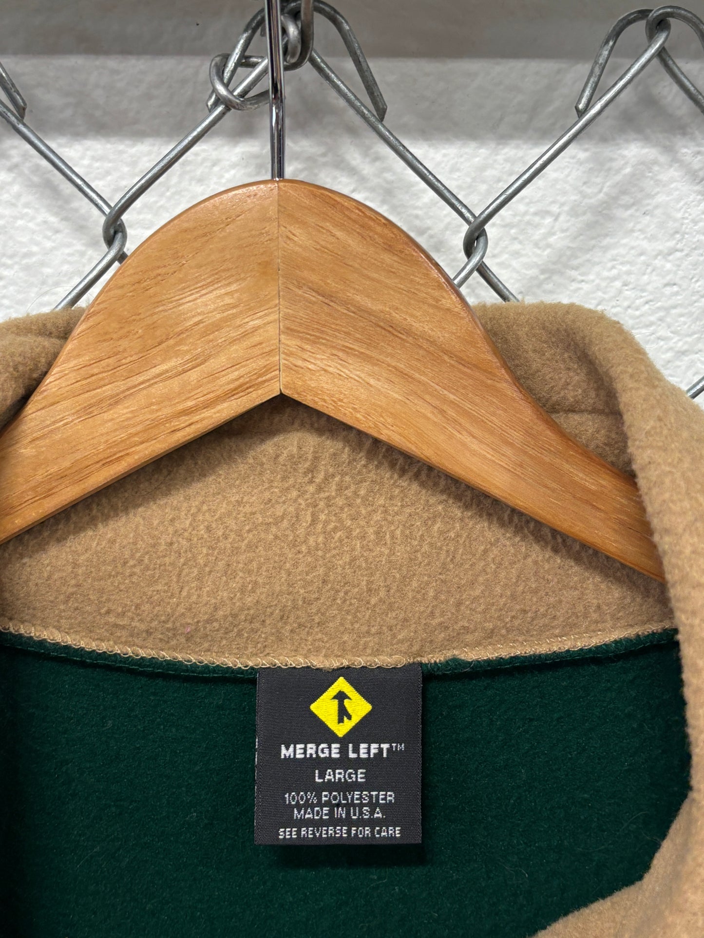 Vintage 90's Montana State University Billings Green Fleece Vest Size Large