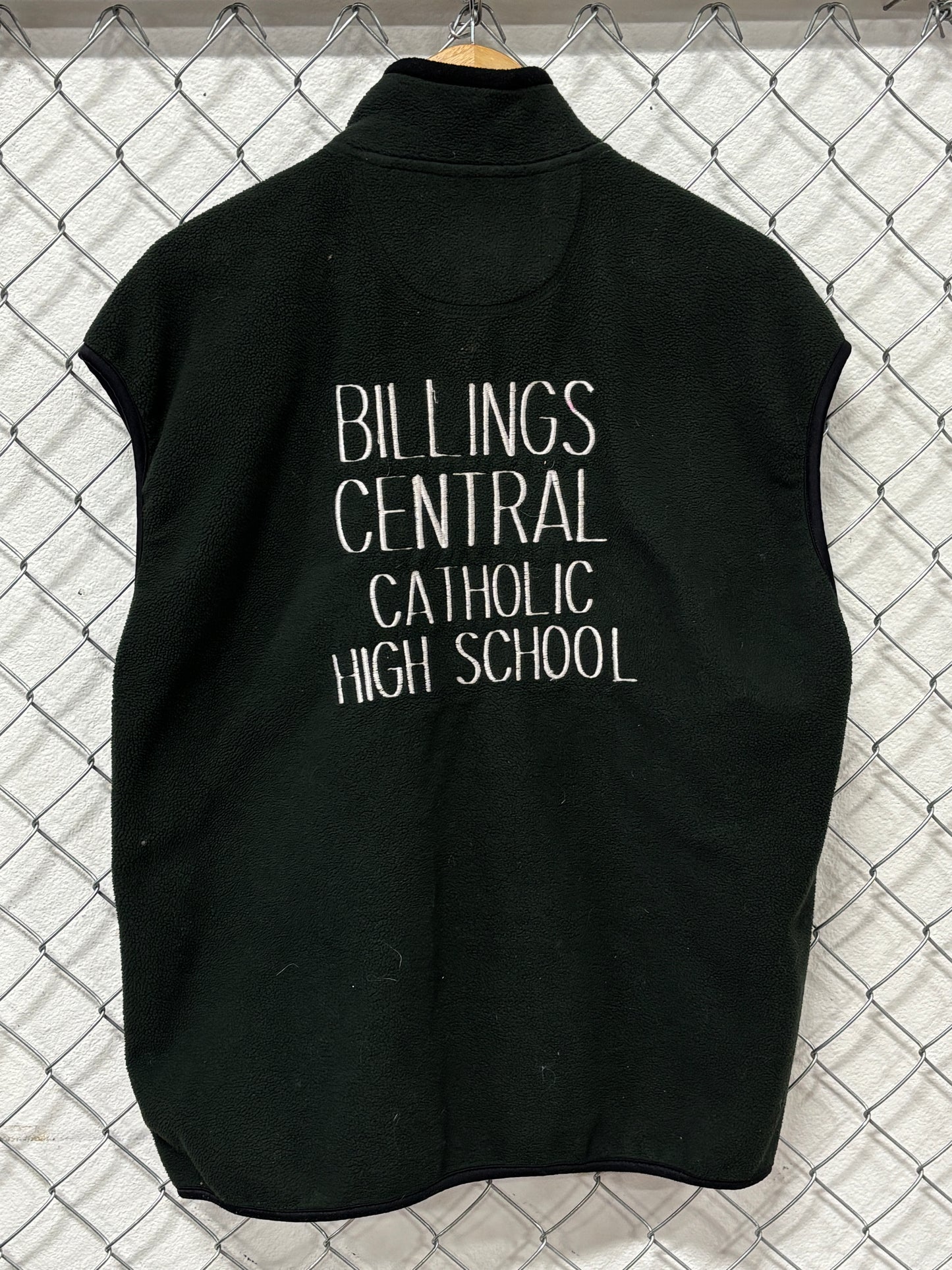 Vintage Billings Central Catholic School Principal Fleece Vest Size XL