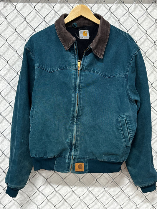 Vintage 90's Carhartt J14 Teal Santa Fe Workwear Jacket Size XL