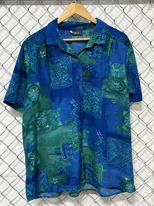 Vintage 90's Short Sleeve Vacation Style Button Up Shirt Size XL