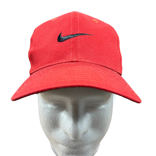 Vintage 90's Nike Red Black Embroidered Swoosh Snapback Hat