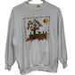 Vintage Halloween Autumn Black Cats Embroidered Sweater Size Large