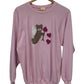Vintage 80's Cupid Teddy Bear Embroidered Grandma Style Sweater Size XL