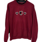 Vintage Heart Embroidered Grandma Style Sweater Size Large