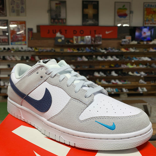Nike Dunk Low 'White Grey Navy' Size 10.5