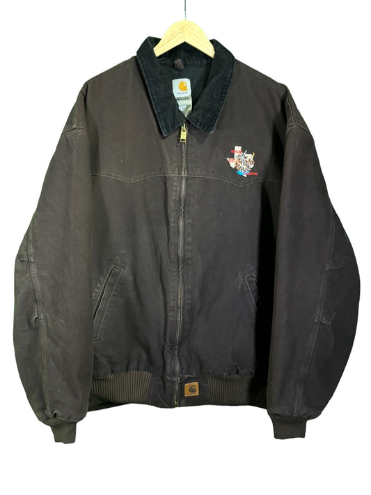 Vintage Carhartt Brown Santa Fe Embroidered Jacket J14 DKB Size 4XL