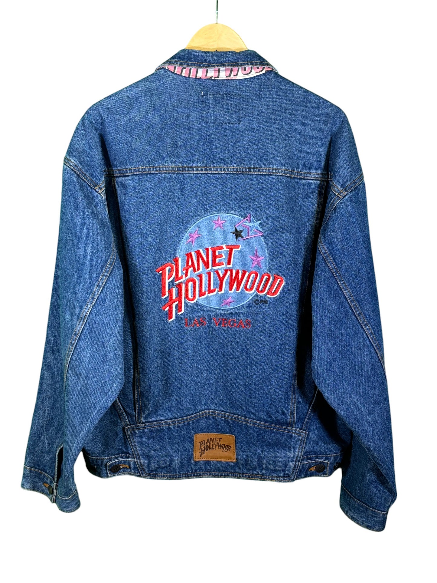 Vintage 90's Planet Hollywood Las Vegas Denim Trucker Jacket Size XL