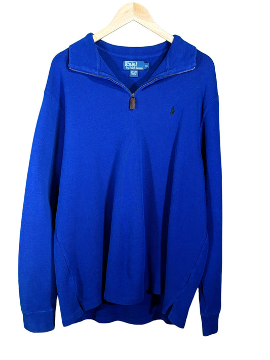 Polo Ralph Lauren Blue Quarter Zip Sweater Size XL