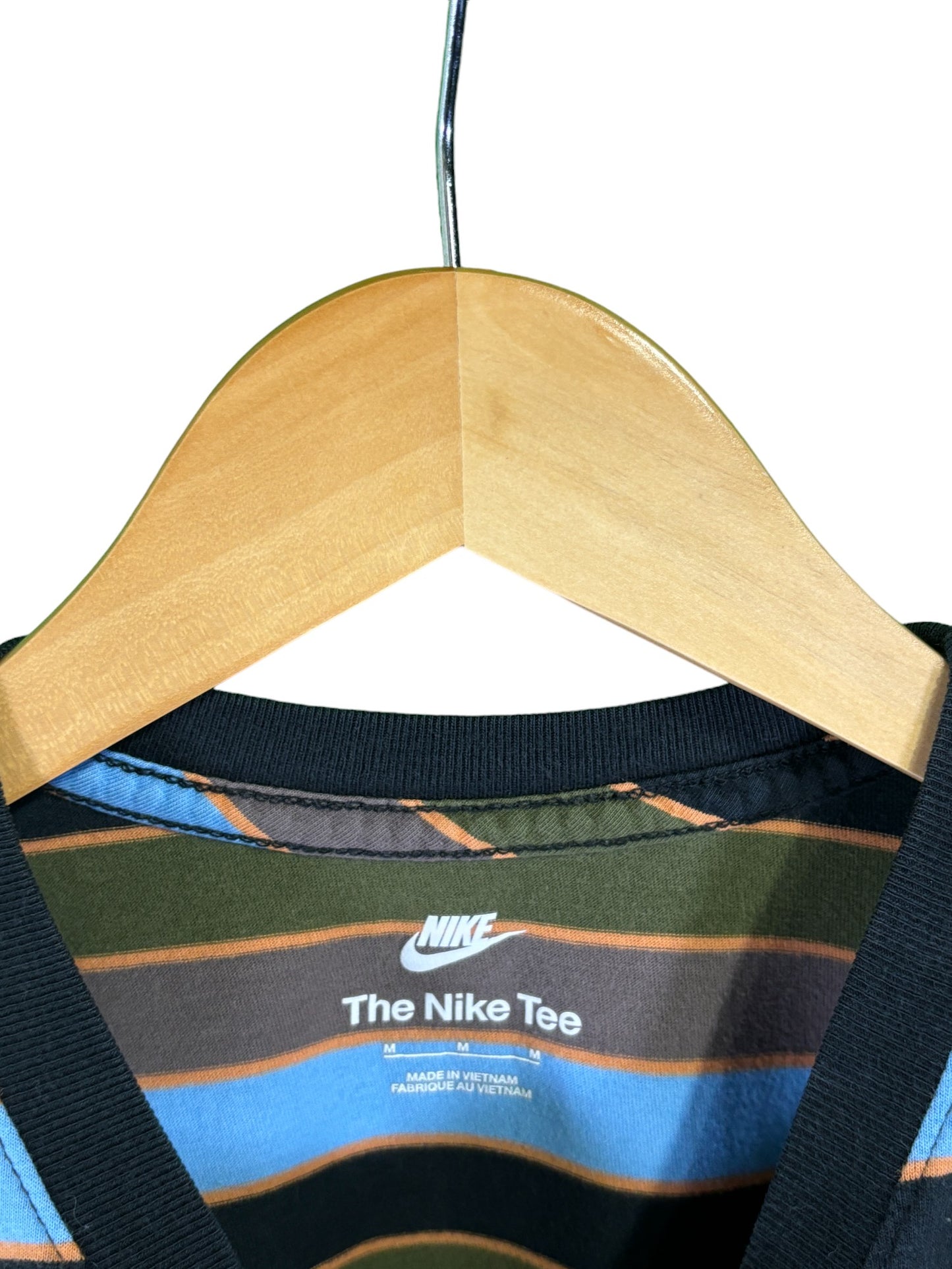 Nike Classic Futura Logo Striped Tee Size Medium