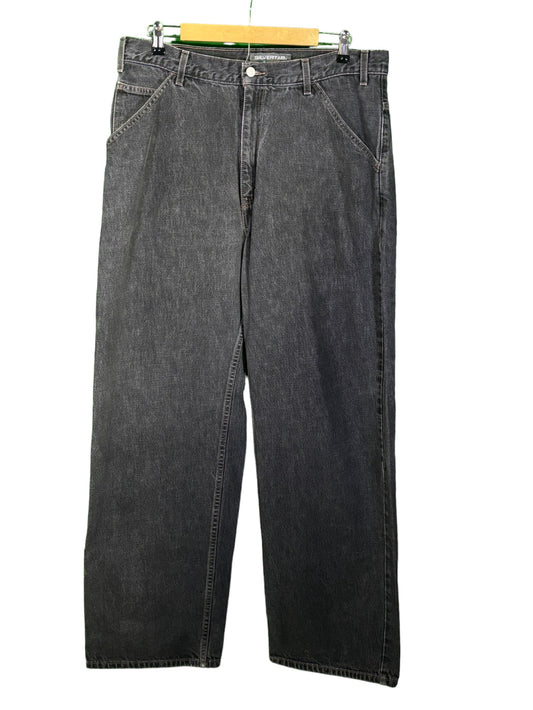 Vintage Levi's Silver Tab Baggy Faded Black Denim Jeans Size 36x34