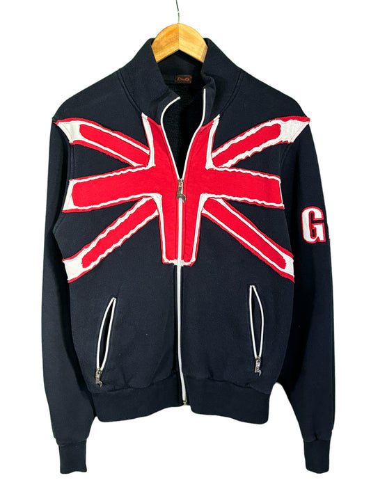 Vintage Nas Union Jack London England Full Zip Sweater Size Small