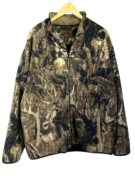 Vintage Legendary Whitetails Deer Hunter Camo Full Zip Sweater Size XL