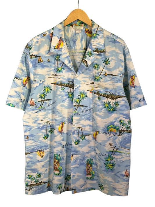 Vintage Jade Fashions Classic Hawaiian Vacation Button Up Shirt Size XL