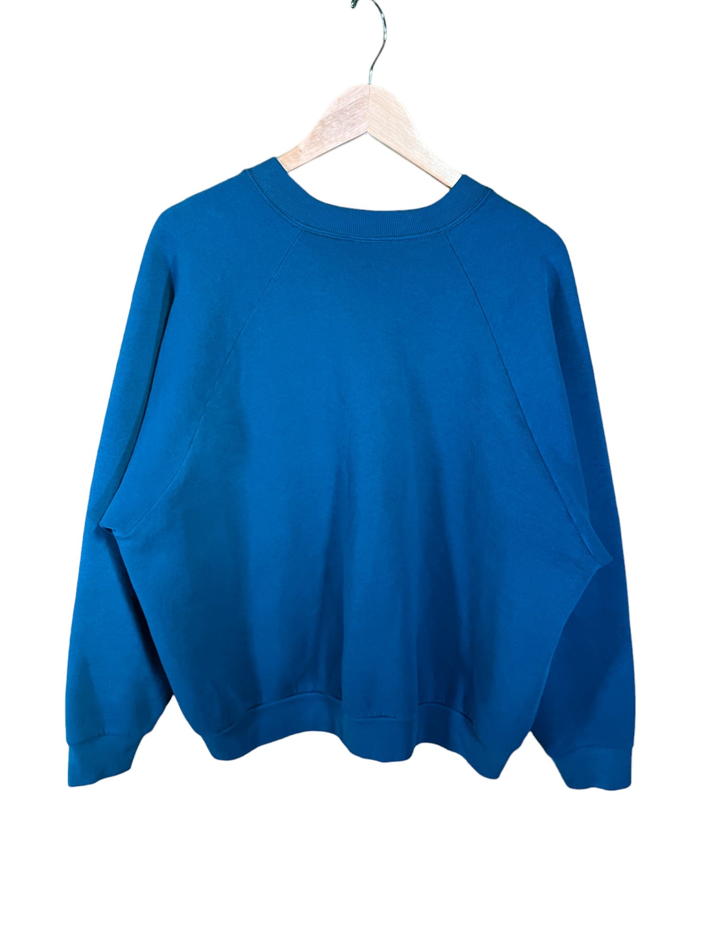 Vintage Women's Fruit of the Loom Blue Blank Boxy Crewneck Size XXL