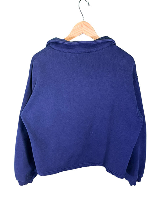 Vintage Z Cavaricci Cropped Blue Quarter Zip Sweater Size XL