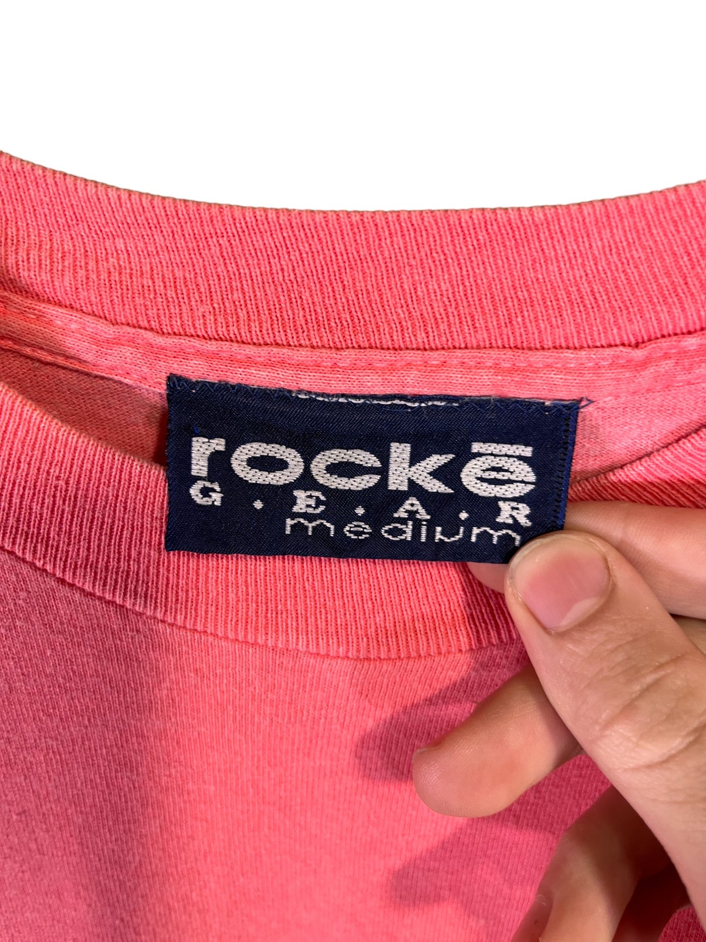 Vintage 90's Rocke Gear Mountain Logo Short Sleeve Tee Size Medium