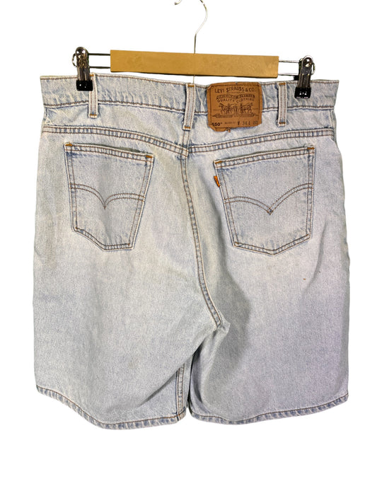 Vintage 90's Levi Orange Tab Light Wash Denim Shorts Size 34