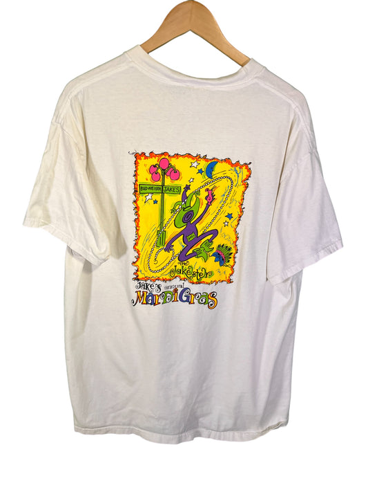 Vintage Jake's Bar and Grill Mardi Gras Graphic Tee Size XL