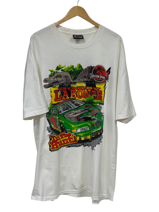 Vintage 00's Bobby Labonte NASCAR Jurassic Park Racing Tee Size XL