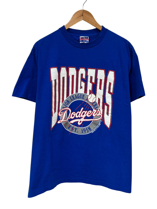 Vintage 1990 Los Angeles Dodgers MLB Spell Out Graphic Tee Size XL