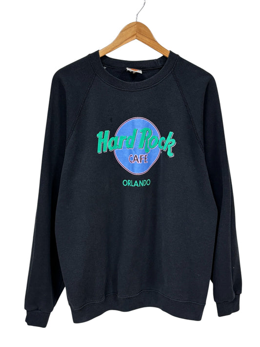 Vintage 90's Hard Rock Cafe Orlando Black Crewneck Sweater Size XL