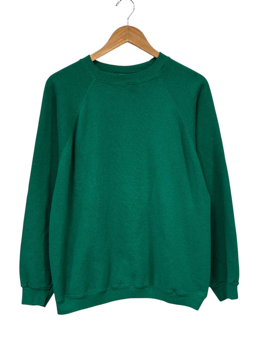 Vintage 90's Hanes Sport Green Blank Crewneck Sweater Size XL