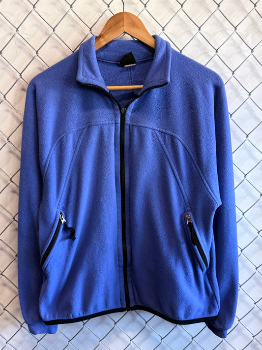 Vintage 90's Jagged Edge Mountain Gear Blue Fleece Zip Up Sweater Size Large