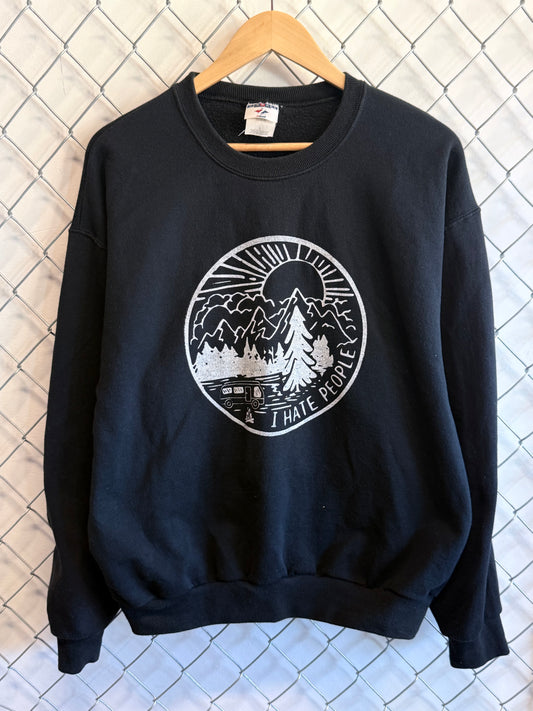 Vintage Y2K I Hate People Outdoors Nature Sweater Size Large