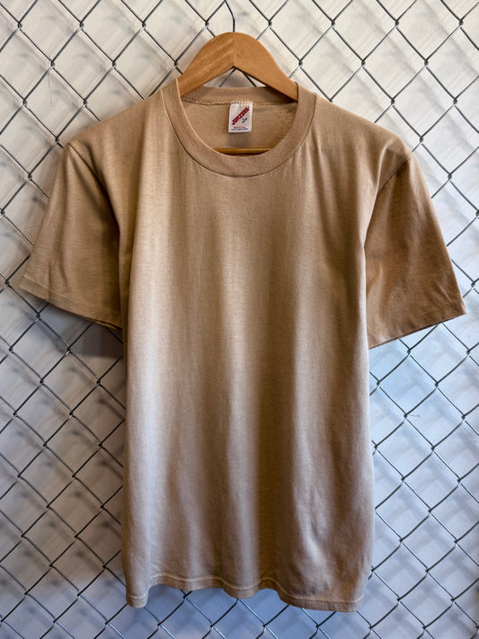 Vintage 90's Jerzees Brown Blank Tee Size Large
