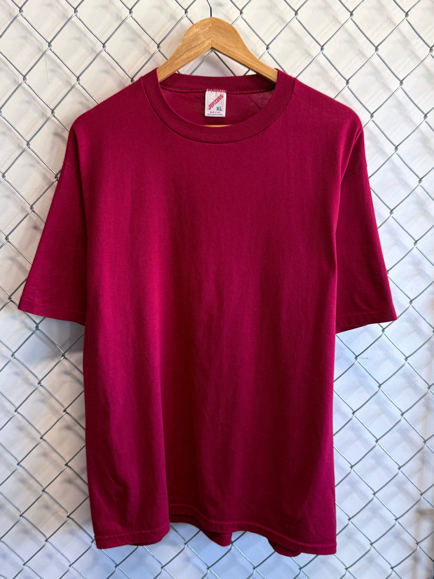 Vintage 90's Jerzees Red Blank Tee Size XL